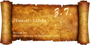 Zborai Tilda névjegykártya